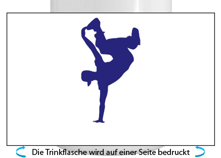 Breakdance Alu-Trinkflasche mit Schraubverschluss, 500ml dunkelblau