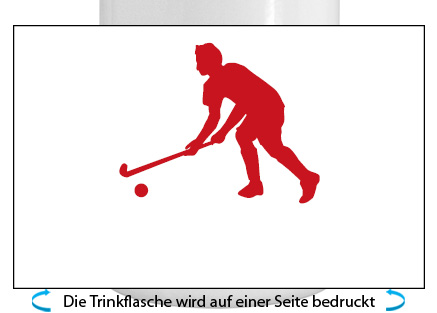 Hockey Spieler Alu-Trinkflasche mit Sportverschluss, 500ml dunkelrot