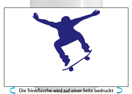 Skateboard Alu-Trinkflasche mit Schraubverschluss, 500ml dunkelblau