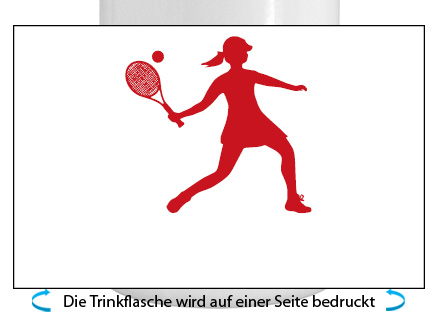 Tennis Spielerin Alu-Trinkflasche mit Sportverschluss, 500ml dunkelrot