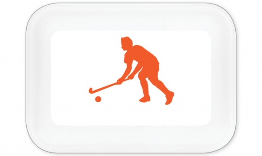 Hockey Spieler Brotdose groß orange