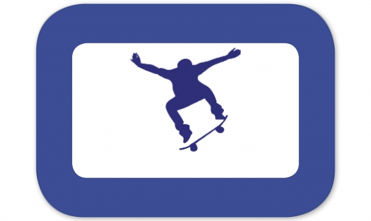 Skateboard Brotdose groß dunkelblau