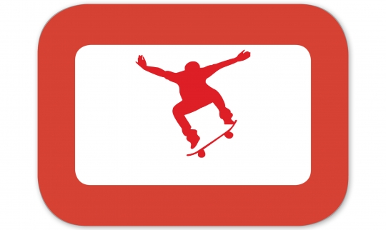 Skateboard Brotdose groß rot