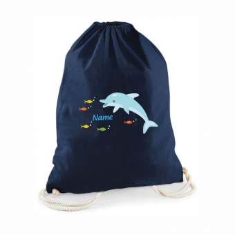 Turn-/ Schwimmbeutel Delfin (dunkelblau) dunkelblau