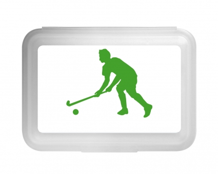 Hockey Spieler Flache Brotdose grün