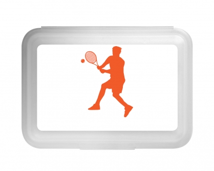 Tennis Spieler Flache Brotdose orange