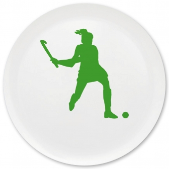 Hockey Spielerin Grill-/ Pizzateller grün