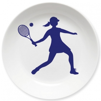 Tennis Spielerin Kleiner Teller (dunkelblau) 