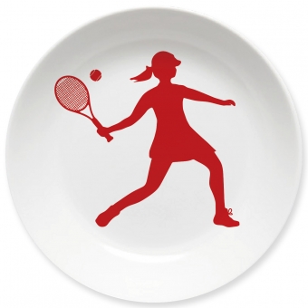 Tennis Spielerin Kleiner Teller (rot) 