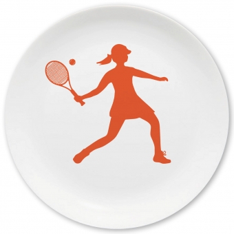 Tennis Spielerin Großer Teller orange